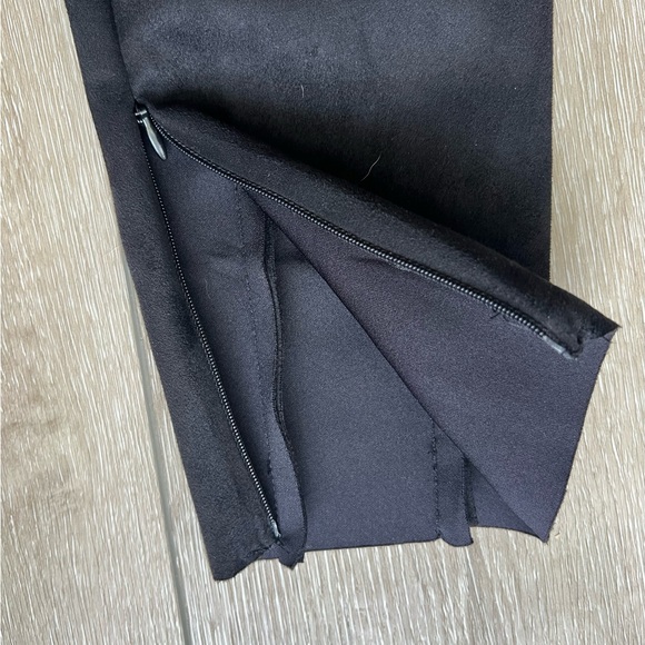 Zara Faux Suede Black Leggings, Zipper Hem - Picture 10 of 15